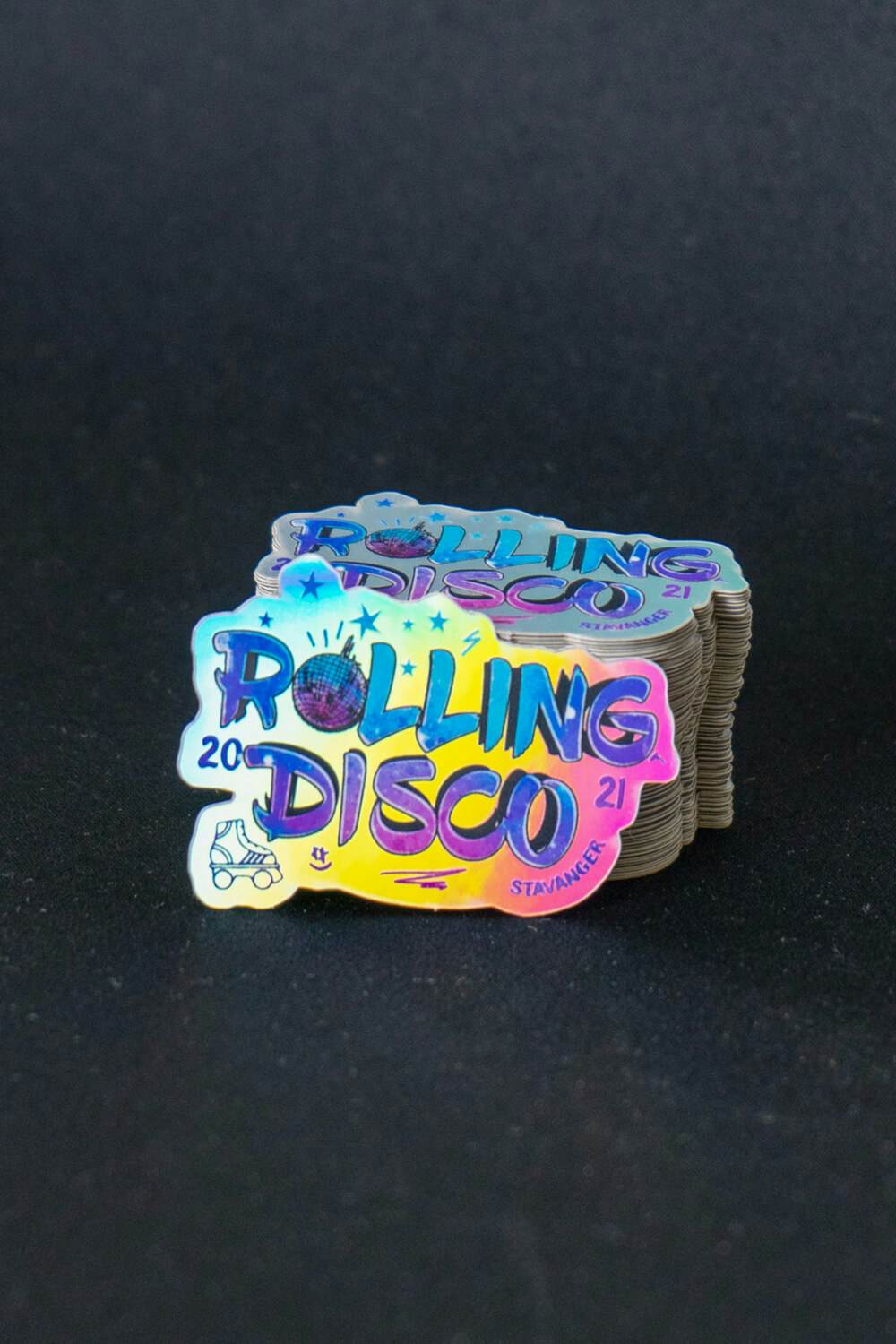 Rolling Disco holografiske klistremerker