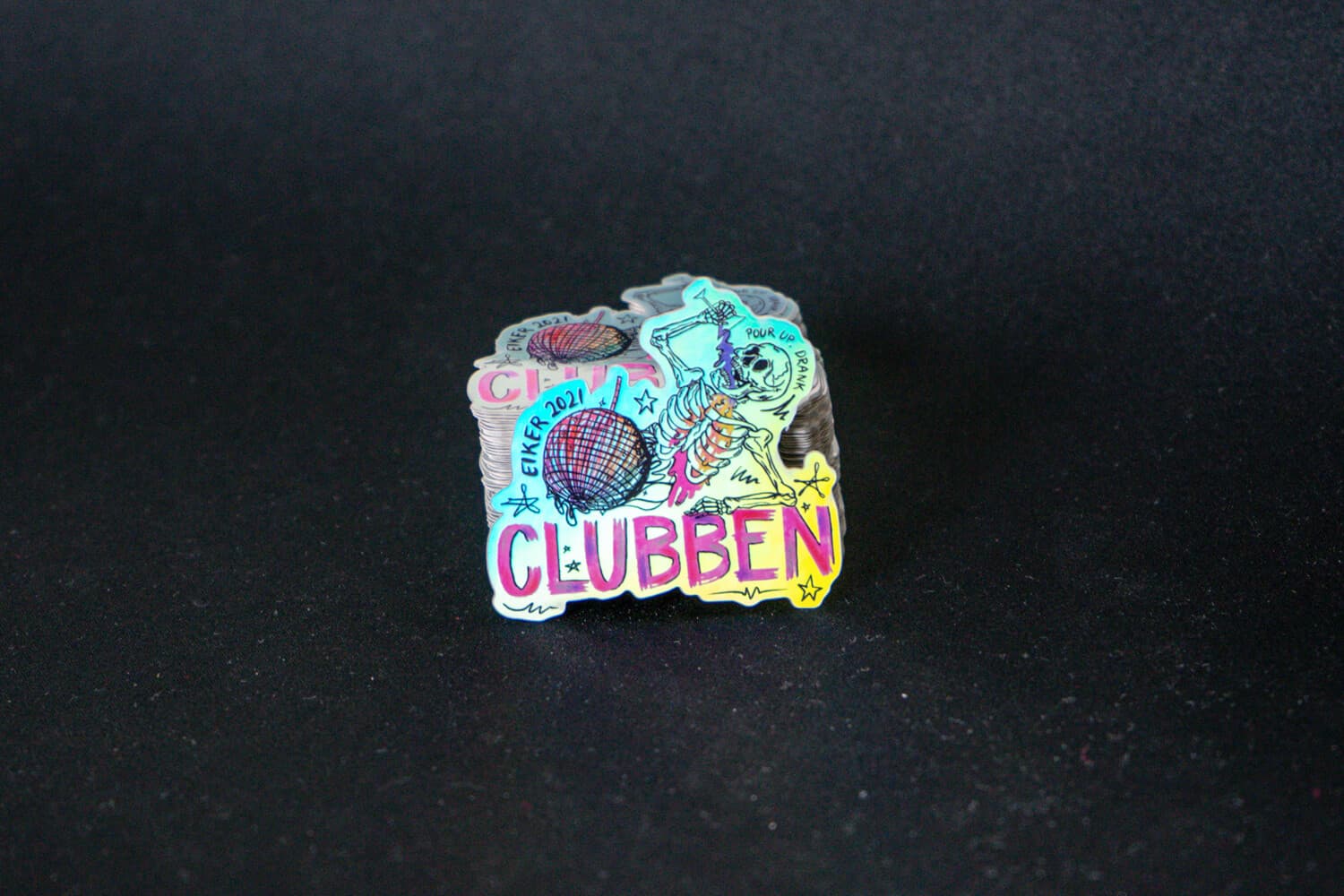 Holografiske russestickers for Clubben